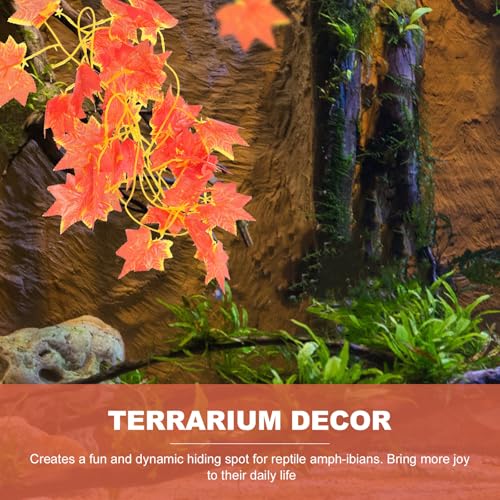 LALAFINA Reptile Vine Plant and Terrarium Fake Vine Leaves for Reptile Tank Decor, Artificial Climbing Plant for Lizard and Gecko Habitat Decoration