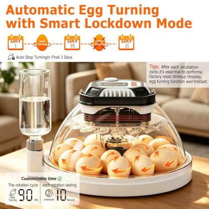 Egg Incubators for Hatching Eggs, Temperature&Humidity Control | Automatic Egg Turning,Auto Stop Turning,Built-in Egg Candler, incubating chicken/duck/goose/quail/parrot eggs