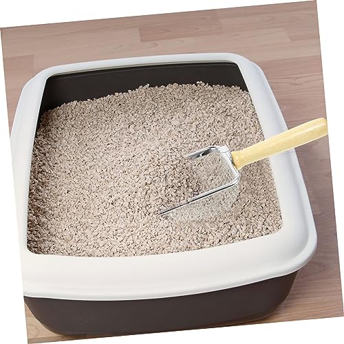 Cat Litter Scoop with Wood Handle Pet Waste Shovel for Efficient Cleaning for Cat Litter Box Reptile Containers Comfortable Grip Tightly Spaced for Easy Waste Removal