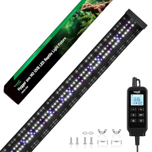 UVB Light for Reptiles 16W 27.5IN LED UVA UVB Terrarium Lamp with 4 Auto Modes for Ferguson Zones UVB Bulb with Timer for Rainforest and Desert Reptiles, Geckos, Chameleons and Bearded Dragons - size: 16W-27.5IN