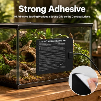 Aiicioo Reptile Heating Pad - Hermit Crab Heater Heat Mat for Reptiles Snake Lizard Terrarium 8 Watt - size: 6" X 8"(8W)