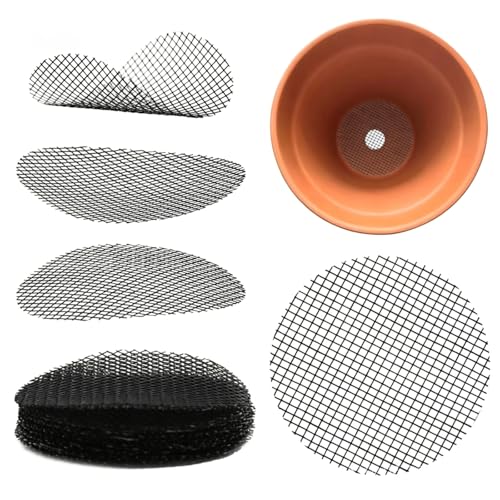 50 Plant Pots Hole Mesh Pad, 2 inch Bonsai Mesh for Plant Pot Drainage Screen, Planter Bottom Drainage Inserts Grid Mat for Potted Succulent