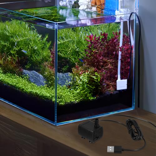 BESPORTBLE Micro Submersible Water Pump for Aquarium Fish Tanks and Garden Fountains Compact Quiet Usb Pump with Led Light for Rockery and Decoration