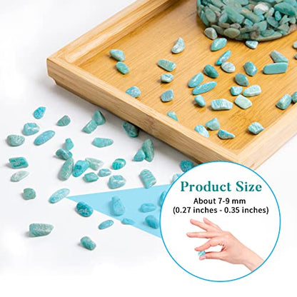 QICQDRAM Green Amazonite Crystals Bulk Tumbled Chips Stone Natural 1LB | Small Tumbled Stones Crystal Chips Bulk for Healing Crystals Fish Tank Gravel Vase Filler (405g/14.28oz) - color: Amazonite