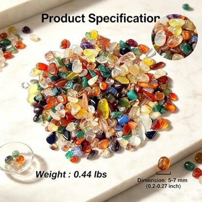 Rocks for Plants Indoor,Aquarium Gravel(Agate) | 0.44lb Agate Aquarium Gravel Rocks ,Crystal Chips Stone Crushed Quartz for Crafts, Vases Filler, Succulent Plants - color: Agate