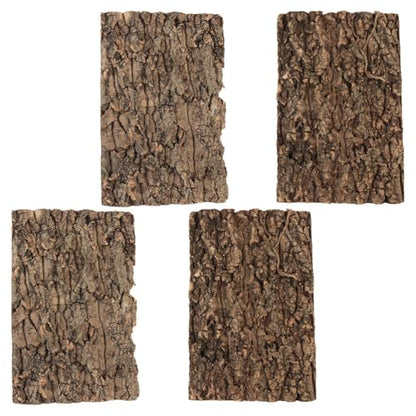 SHINEOFI Reptile Terrarium Bark Decor 4 Pack Natural Tree Bark Background for Reptile Tank Gecko Tank Decor Accessories 11.81 X 7.87 X 0.78 in Cuttable Habitat