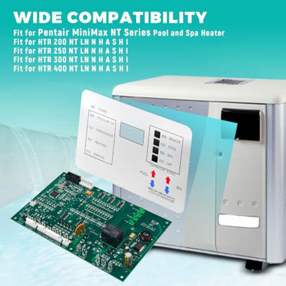 472100 Digital Display Temperature Controller Board Fit for Pentair MiniMax NT Series Pool and Spa Heater Fit for HTR 200 250 300 400 Models, Includes Temperature Control Board and Keypad