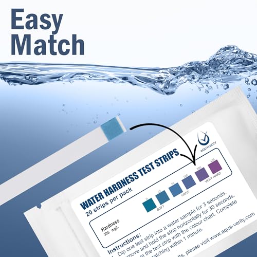 Water Hardness Test Strips – Pack of 20 – Fast & Accurate Results in 30 Seconds – Water Hardness Test Kit for Calcium & Magnesium Levels – Tap, Aquariums, Pools, Hot Tubs, and Appliances | Get Reliable and Fast Results in 30 Seconds – Hard Water Testing K
