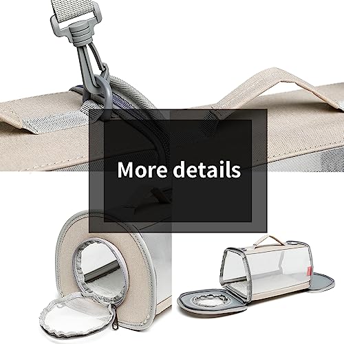 Guinea Pig Carrier Travel Small Animal Carrier Bag Lizard Bird Rabbit Carrier Cage Squirrel Breathable Bag Portable Travel Hamster Small Pet Hangbag (Small, Khaki) - color: khaki, size: Small