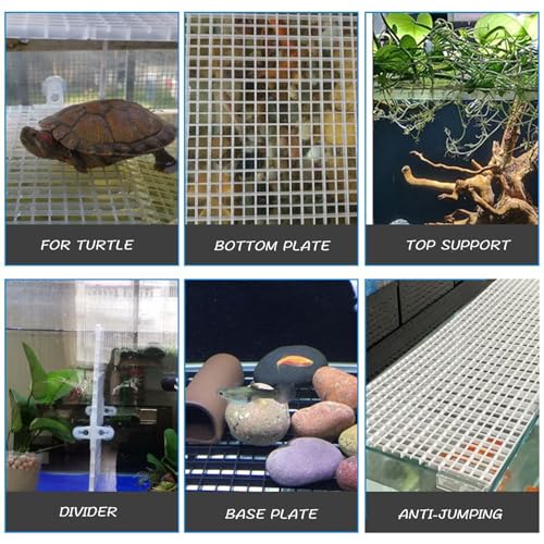 4Pcs Adjustable Aquarium Grid Lid with Clip Fish Tank Top Cover Filter Bottom Tray Divider Isolation Board Egg Crate Tray
