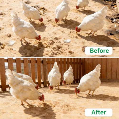 2 Pack Chicken Poop Scooper for Coop, Mesh Sifting Shovel 3.8mm 5mm Holes | 4" Metal Chicken Coop Rake and Scoop Cleaning Tool, Scooper Shovel for Sifting Sand, Litter, Chicken Supplies - size: 4" 2 Set