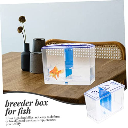Healifty Miniature Acrylic Fish Breeding Box with Double Isolation Divider Transparent Fish Tank Hatchery Incubator for Betta and Small Aquarium Easy to Clean and Install Safe Water Quality