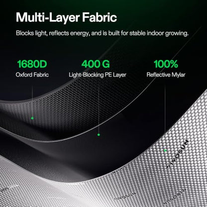 VIVOSUN S848 4x8 Grow Tent 96"x48"x80" High Reflective Mylar Tent | Easy View Observation Window & Floor Tray, 100% Reflective Mylar Interior, Sturdy Metal Frame for Hydroponic Setup - size: 96"x48"x80"