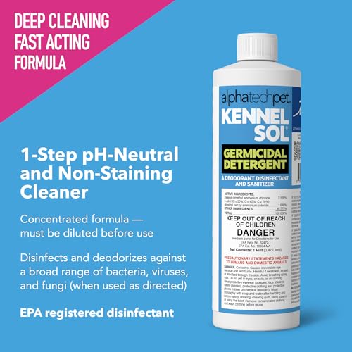 ATP KennelSol Disinfectant & Cleaner for Kennels, 16 fl oz, 1 ct | EPA-Registered, Concentrated Formula, Industrial Germicidal Detergent and Deodorizer for Shelters and Rescue Organizations - size: 16 Fl Oz (Pack of 1)