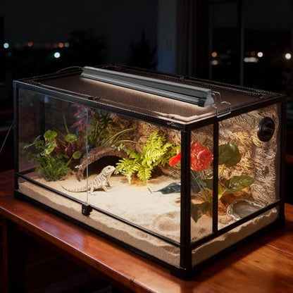 T5 HO UVB Reptile Light Fixture with 10.0 UVB Bulb, 24W High Output UVB Light for Reptiles, 22" T5 UVB Light Bar for Bearded Dragons, Tortoises, Iguanas, Desert Reptile UVB Lamp for Terrarium Lighting