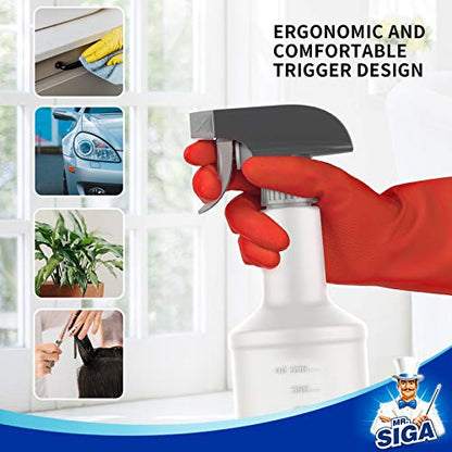 MR.SIGA 24 oz Empty Plastic Spray Bottles for Cleaning Solutions, Heavy Duty Household Reusable Spray Bottles with Measurements and Adjustable Leak Proof Nozzle, 9 Pack - size: 710ml, 9 Pack