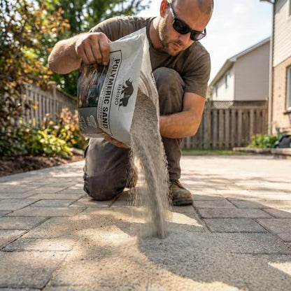 RHINO POLYMERIC SAND, Joint Stabilizing Sand for Pavers, Natural Stone, Brick, Flagstone, Hardscape Patio Walkway Driveway and Retaining Wall up to 2 Inch (50 Pound, Slate Gray) - color: Slate Gray, size: 50 Pound
