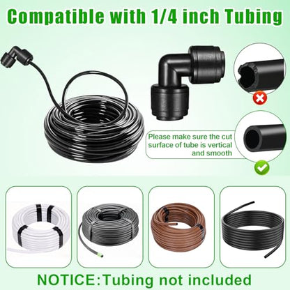 30 Pack 1/4" Irrigation Fittings Kit, 1/4" Quick Connect Fittings | Push to Connect Fittings,Locked Anti-Drip,1/4 Inch Irrigation Tubing Fittings,for Garden 1/4 Drip Irrigation System - size: 28 Pack 1/4" Quick Connect Fittings Kit