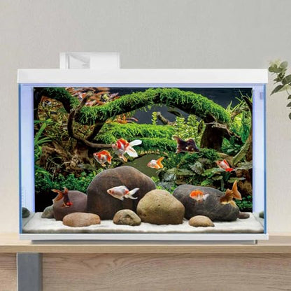 AWERT 36x20 inches Aquarium Background Branches Terrarium Background Aquatic Plant River Bed & Lake Fish Tank Background Vinyl Background - size: 36x20in/90x50cm