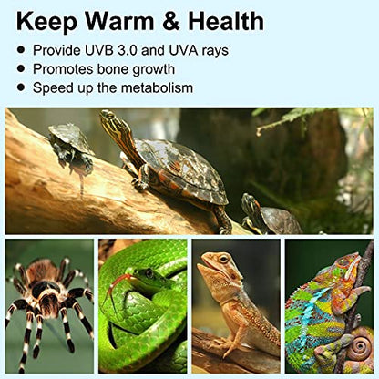 Reptile Heat Lamp, Lamp for Aquarium Turtle Tank with 25w+50w Basking Spot Light Bulbs and 360° Swivel Clamp for Turtle, Snake, Lizard, Cockatoo, Chameleon Etc, Yellow - color: Lamp Holder A+2 Bulbs