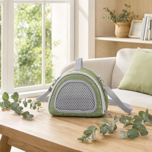 SHINEOFI 2Pcs Small Animal Carrier Bag, Breathable Mesh Crossbody Pet Travel Pouch, Portable Outdoor Carrier for Hamster, Guinea Pig, Hedgehog, Lizard
