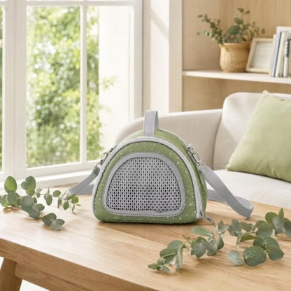 SHINEOFI 2Pcs Small Animal Carrier Bag, Breathable Mesh Crossbody Pet Travel Pouch, Portable Outdoor Carrier for Hamster, Guinea Pig, Hedgehog, Lizard
