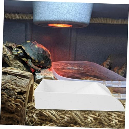 TOYANDONA Turtle Feeding Dish with Ramp Multi-Functional Basking Platform for Reptiles Water Dish for Turtles Frogs and Lizards for Tank Setup