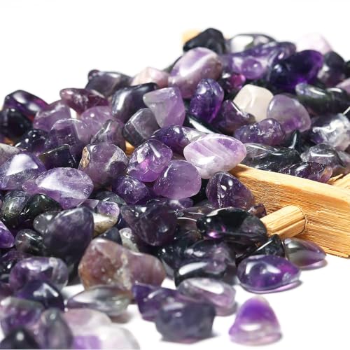 WAYBER 1 Lb/460g Natural Purple Amethyst Quartz Crystal Stones Irregular Decorative Pebble Rock Sand for Aquarium/Fish Turtle Tank/Vase Fillers/Air Plants/Succulent Plants Decor (Fill 1 Cup) - color: Purple, size: 1 Pound