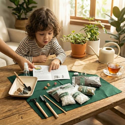 DIY Terrarium Kit | Pebbles Sphagnum Moss Activated Carbon Burlap Peat Moss Tools | Terrarium Supplies (Advanced) - style: Advanced