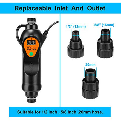 DaToo Aquarium External Heater in-Line Fish Tank External Heater 300W for Canister Filter