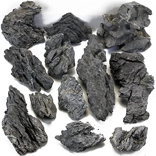 KINGRUI Natural Seiryu Rock Stone 11lb Dragon Stone for Aquarium Landscaping Models Fish Tank Decoration Reptile and Amphibian enclosures 3-6inch - size: 11lb(3-6inch)