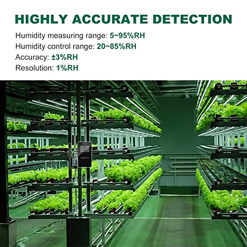 Humidity Controller, briidea Pre-Wired Humidistat Humidifier Dehumidifier with LCD Display High Accuracy Humidity Sensor, Ideal for Greenhouse Mushroom Grow Tent (MK-041)