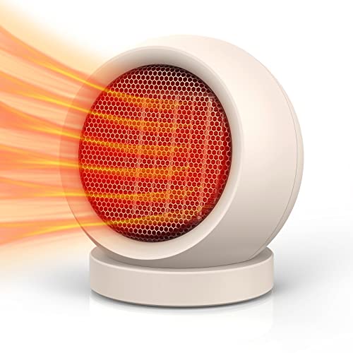 Coolfor Space Heater,PTC Ceramic/Portable Electric Desktop Heater High Output Desktop Heater for Home Bedroom Office Desk Indoor Use(Light Brown) | Energy Efficient PTC. Overheating & Tip-Over Protection. Compact for Bedroom, Office, Indoor Use. Quiet & F