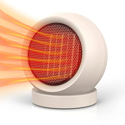 Coolfor Space Heater,PTC Ceramic/Portable Electric Desktop Heater High Output Desktop Heater for Home Bedroom Office Desk Indoor Use(Light Brown) | Energy Efficient PTC. Overheating & Tip-Over Protection. Compact for Bedroom, Office, Indoor Use. Quiet & F