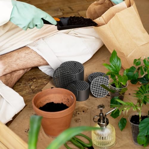 Cosmos Flower Pot Hole Mesh Insert Bottom Grid Pad Plastic Rigid Round Bonsai Drainage Mesh Screen & Netting for Garden Flower Plant Pot, 90 Pcs 3 Assorted Sizes