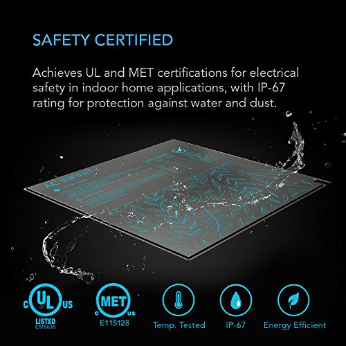 AC Infinity SUNCORE S3, Waterproof Seedling Mat with Heat Controller 10" x 20.75", UL & MET Certified Heating Pad, for Indoor Gardening, Hydroponics, Germination, Cloning | 10" x 20.75", UL & MET Certified Heating Pad, for Indoor Gardening, Hydroponics, G