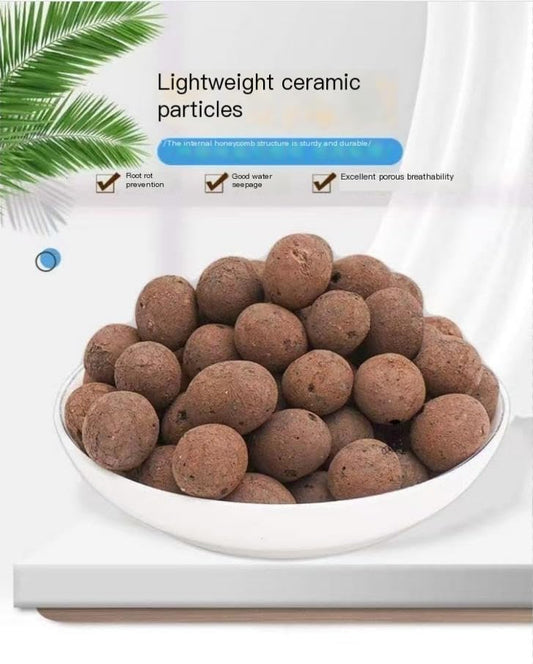 Hydroponics Clay Pebbles Lightweight Ceramsite Water Retention Porous Balls - color: 1 lb, size: Small (5-10mm)
