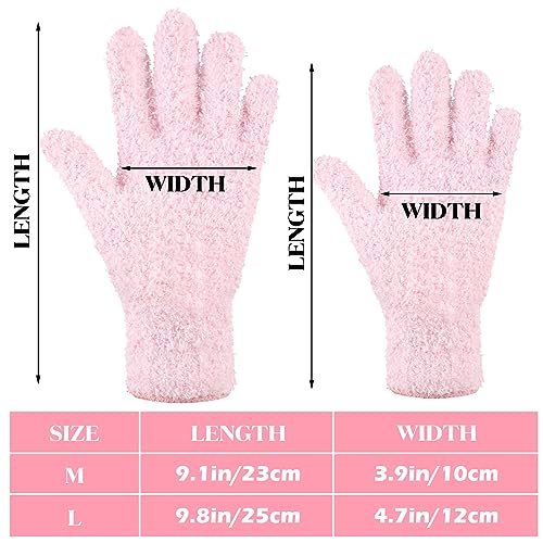 4 Pairs Microfiber Dusting Gloves Washable Reusable Cleaning Gloves Mittens for Plants House Cleaning Car Blinds - color: Green, Water Blue, Pink, White, size: Medium