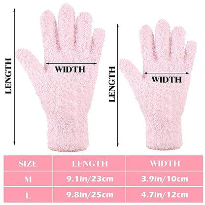 4 Pairs Microfiber Dusting Gloves Washable Reusable Cleaning Gloves Mittens for Plants House Cleaning Car Blinds - color: Green, Water Blue, Pink, White, size: Medium