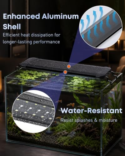 Pawfly 18 W Aquarium LED Light for 24 to 30 Inch Extendable Fish Tank Light with Full Spectrum Brilliant White Blue Red Lights with Daytime & Night Modes Timer Auto On/Off Adjustable Brightness - color: Basic with Timer, size: 24"-30"