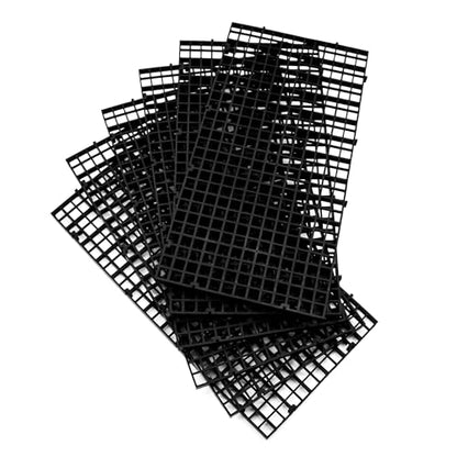 Aquarium Fish Tank Divider Plastic Egg Crate Filter Bottom Tray, S | 6pcs, Black, Plastic Grid - size: S 6pcs Black