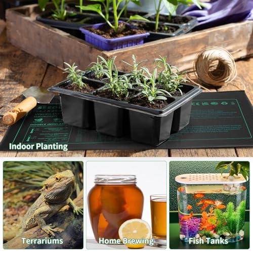 Seedling Heat Mat 6 Pack Durable Waterproof Plant Heating Pad 10"x 20.75" for Germination, Indoor Gardening, Greenhouse - size: 6 PACK