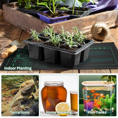 Seedling Heat Mat 6 Pack Durable Waterproof Plant Heating Pad 10"x 20.75" for Germination, Indoor Gardening, Greenhouse - size: 6 PACK