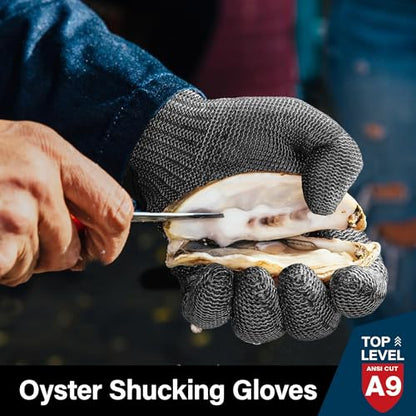Schwer Ultimate Cut Resistant Gloves Beyond ANSI A9, Reinforced Stainless Steel Glove, Food Grade Mesh Metal Gloves for Butcher Meat Cutting, Oyster Shucking, Mandoline, PR1708 (M, 1 Pcs) - size: Medium (Pack of 1), style: 4.0 Reinforced Steel