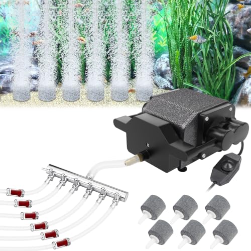 AquaMiracle Quiet Aquarium Air Pump 200/317/475GPH High Pressure Commercial Air Pump Pond Aerator Bubbler Hydroponics Air Pump Oxygen Pump - size: For Tanks up to 1200 Gal