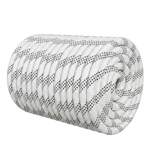 1/2 Inch Arborist Rigging Rope (100 Ft) - ASTM F2116 Certified (9,000 lbs MBS / 900 lbs SWL) - Static Polyester Bull Rope for Tree Climbing, Nautical Rigging & Swings (White) - size: 1/2IN x 100 FT, style: White