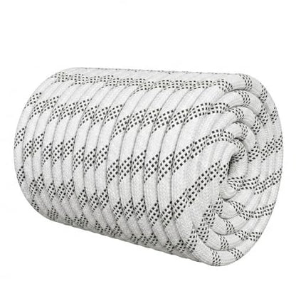 1/2 Inch Arborist Rigging Rope (100 Ft) - ASTM F2116 Certified (9,000 lbs MBS / 900 lbs SWL) - Static Polyester Bull Rope for Tree Climbing, Nautical Rigging & Swings (White) - size: 1/2IN x 100 FT, style: White