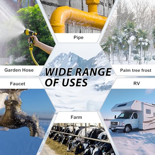 HEATIT 60ft Self-Regulating Heat Cable for Pipes with Auto Thermostat 3W/FT | ETL certified for freeze protection and safe operation, built-in thermostat turns on at 37°F (3°C) , off at 50°F (10°C). - style: 60 ft