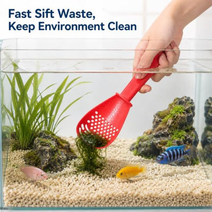 2 Pack Small Litter Scoop, Hamster Sand Bath Scoop, Plastic Litter Sifter for Small Animal Cage Cleaning, Chinchilla Gerbil Reptile Accessories