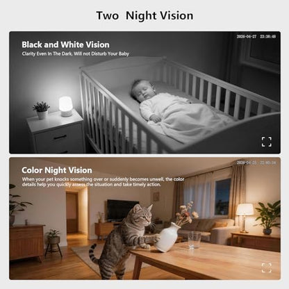 3MP WiFi Indoor Pet Security Camera | 360° Pan Tilt, 16GB Local Storage, Plug-In Wired Power | Color Night Vision, Motion Detection for Baby, Pets, Home